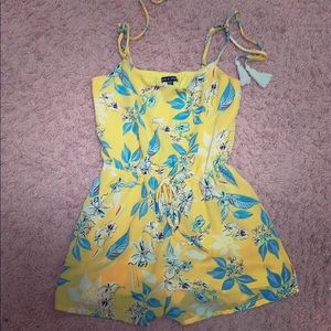 Yellow Tropical Short Romper